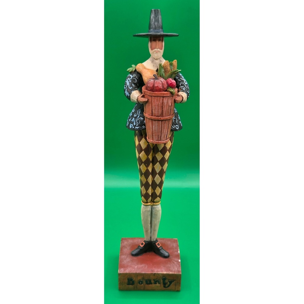 Jim Shore Heartwood Creek Bounty Pilgrim Figurine Harvest Thanksgiving 117657T